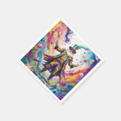 ファンタジーかわいい抽象芸術鮮やか画家 スタンダードカクテルナプキン (角)