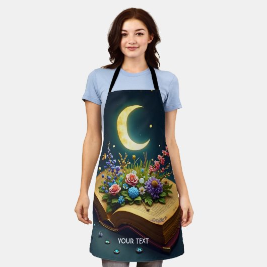 ファンタジーかわいい文房花 エプロン (着用した状態)