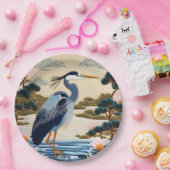 ファンタジーかわいい日本の鮮やかなヘロンブルー ペーパープレート (パーティー)