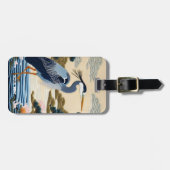 ファンタジーかわいい日本の鮮やかなヘロンブルー ラゲッジタグ (正面横)