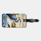 ファンタジーかわいい日本の鮮やかなヘロンブルー ラゲッジタグ (裏面横)