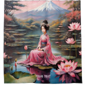 ファンタジーかわいい日本の鮮やかな少女の湖 シャワーカーテン (正面)