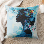 ファンタジーかわいい春ガールバード クッション (ブランケット)