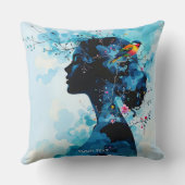 ファンタジーかわいい春ガールバード クッション (裏面)