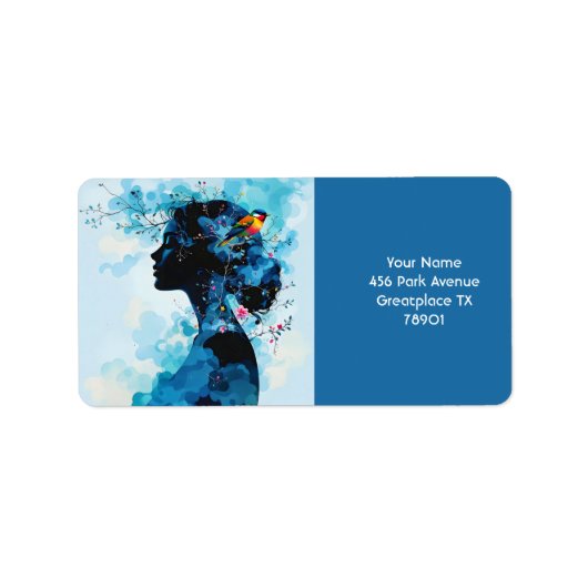 ファンタジーかわいい春ガールバード ラベル (正面)