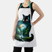 ファンタジーかわいい月の滝猫 エプロン (インサイチュ)
