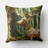 ファンタジーかわいい木彫り鹿 クッション (裏面)