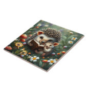 ファンタジーかわいい本きのこ花 タイル (側面)