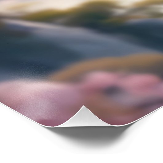 ファンタジーかわいい桜バードブルー ポスター (コーナー)