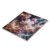 ファンタジーかわいい桜ピンク色の花 タイル (側面)