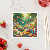 ファンタジーかわいい森の花蝶 スタンダードカクテルナプキン (インサイチュ)