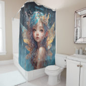 ファンタジーかわいい森の雨の妖精 シャワーカーテン (インサイチュ)