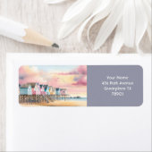 ファンタジーかわいい水色ビーチハッツ ラベル (インサイチュ)