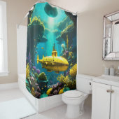 ファンタジーかわいい海底植物 シャワーカーテン (インサイチュ)