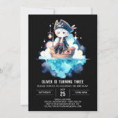 ファンタジーかわいい海賊誕生日 招待状 (正面)