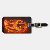 ファンタジーかわいい火ビッグタイガー ラゲッジタグ (正面横)