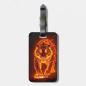ファンタジーかわいい火ビッグタイガー ラゲッジタグ (裏面縦)