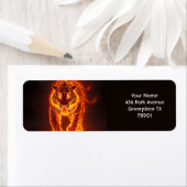 ファンタジーかわいい火ビッグタイガー ラベル (インサイチュ)