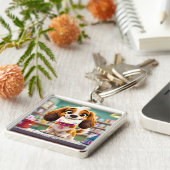 ファンタジーかわいい犬のポスト キーホルダー (側面)