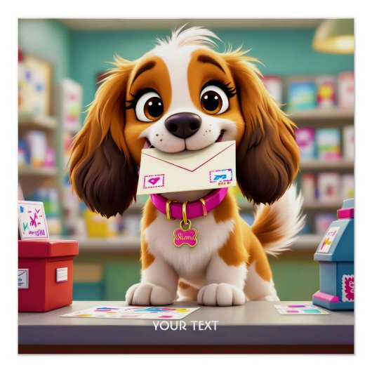 ファンタジーかわいい犬のポスト ポスター (正面)