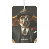 ファンタジーかわいい犬の黒いスーツ カーエアーフレッシュナー (裏面)