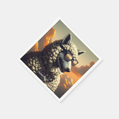 ファンタジーかわいい狼の服を着た羊 スタンダードカクテルナプキン (角)