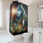 ファンタジーかわいい狼ダブル博覧会 シャワーカーテン (インサイチュ)