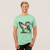 ファンタジーかわいい狼ダブル博覧会 トライブレンドTシャツ (正面全面)