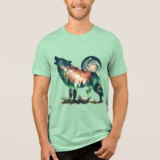 ファンタジーかわいい狼ダブル博覧会 トライブレンドTシャツ (正面)