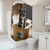 ファンタジーかわいい猫が生きている シャワーカーテン (インサイチュ)