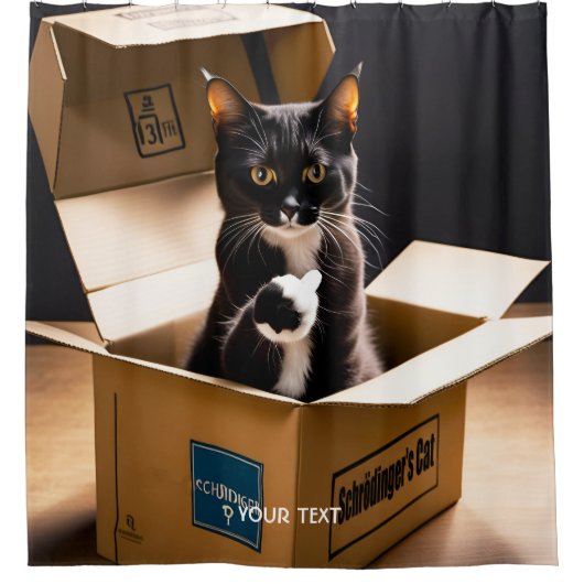 ファンタジーかわいい猫が生きている シャワーカーテン (正面)