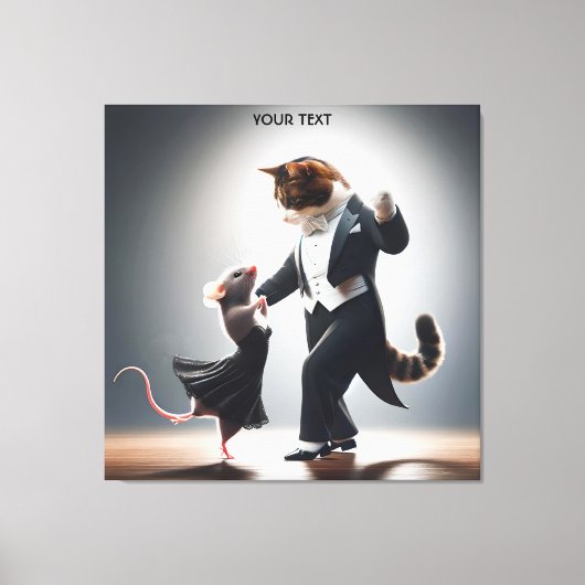 ファンタジーかわいい猫ねずみ丹後 キャンバスプリント (正面)