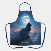 ファンタジーかわいい猫の月雲 エプロン (正面)