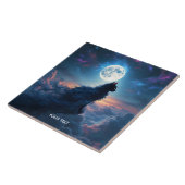 ファンタジーかわいい猫の月雲 タイル (側面)