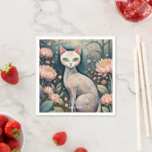 ファンタジーかわいい猫の花林 スタンダードカクテルナプキン (インサイチュ)