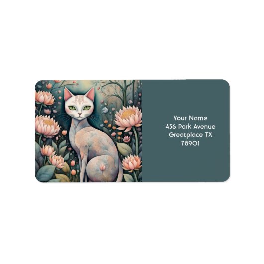 ファンタジーかわいい猫の花林 ラベル (正面)