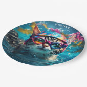 ファンタジーかわいい猫プール ペーパープレート (アングル)