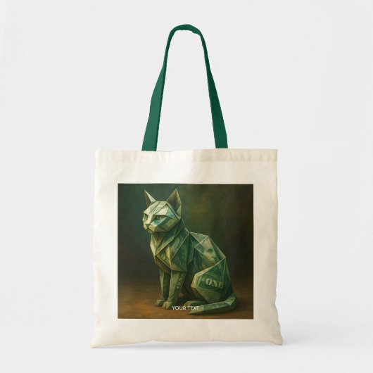 ファンタジーかわいい猫マネー折り紙 トートバッグ (正面)