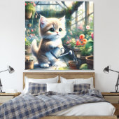 ファンタジーかわいい猫園花 キャンバスプリント (インサイチュ (寝室))