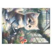 ファンタジーかわいい猫園花 テーブルクロス (正面(横))