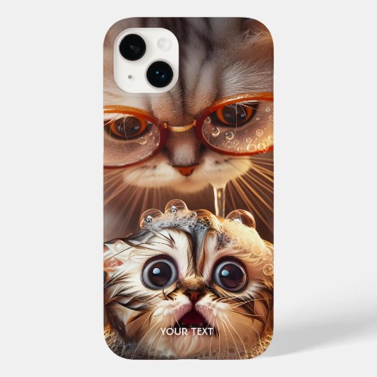 ファンタジーかわいい猫洗い子猫 Case-Mate iPhoneケース (裏面)