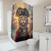 ファンタジーかわいい猫海賊帽 シャワーカーテン (インサイチュ)