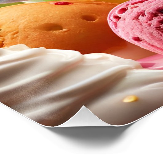 ファンタジーかわいい生き生きとしたアイスおもしろいクリーム ポスター (コーナー)