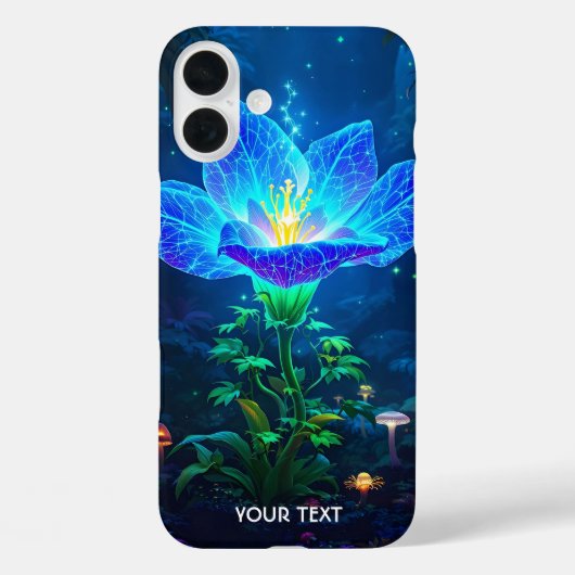ファンタジーかわいい生物発光ブルーフラワー Case-Mate iPhoneケース (裏面)