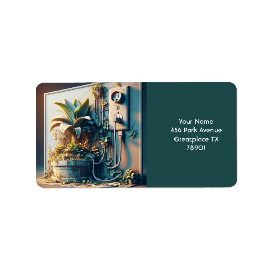 ファンタジーかわいい発電所ポット ラベル (正面)