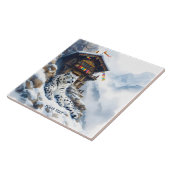 ファンタジーかわいい白ヒョウ雪 タイル (側面)