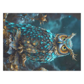 ファンタジーかわいい真鍮ターコイズフクロウ テーブルクロス (正面(横))