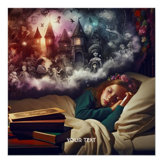 ファンタジーかわいい眠る少女の夢 ポスター (正面)