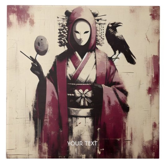 ファンタジーかわいい磁器のマスクレイベン タイル (正面)