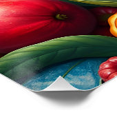 ファンタジーかわいい穏やかなパイナップルフクロウ ポスター (コーナー)